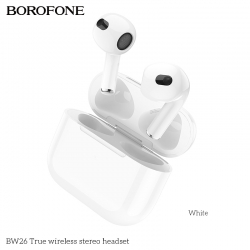 Беспроводные наушники BOROFONE BW26 True Wireless Bluetooth Earphone, белые Беспроводные наушники BOROFONE BW26 True Wireless Bluetooth Earphone, белые