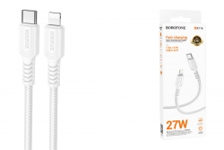 USB-C кабель BOROFONE BX116 Certain PD Type-C to Lightning (100см., нейлон), белый USB-C кабель BOROFONE BX116 Certain PD Type-C to Lightning (100см., нейлон), белый