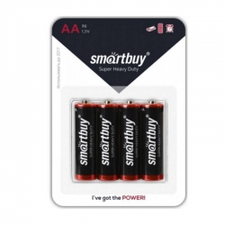Батарейка Smartbuy R6 R6/AA 4B/ пальчиковая (солевая) 4 шт/ (SBBZ-2A04B) Батарейка Smartbuy R6 R6/AA 4B/ пальчиковая (солевая) 4 шт/ (SBBZ-2A04B)