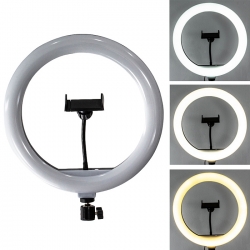Кольцевая лампа (30см) c дepжaтeлем для cмapтфoнa WALKER WLR-3010 белый цвет (без штатива) Кольцевая лампа (30см) c дepжaтeлем для cмapтфoнa WALKER WLR-3010 белый цвет (без штатива)