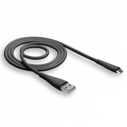 USB кабель micro WALKER C305, 2.1А,  QC, (100см), черный