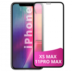 Защитное стекло iPhone XS Max/ 11 Pro Max 5-10D, черное (тех упаковка)