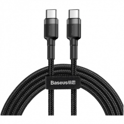 USB-C кабель BASEUS Cafule Type-С to Type-С 1 м PD2.0 (5A, 100W), серо-черный USB-C кабель BASEUS Cafule Type-С to Type-С 1 м PD2.0 (5A, 100W), серо-черный