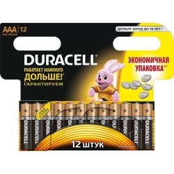 Батарейка Duracell LR03/12BL MN2400 AAA/мизинчиковая (1,5V, алкалиновая) упаковка 12 шт