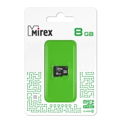Карта памяти MicroSDHC Mirex 08 GB класс 10 Карта памяти MicroSDHC Mirex 08 GB класс 10