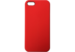 Чехол силиконовый гладкий Soft Touch iPhone 5/ 5S/ SE, красный (без логотипа)