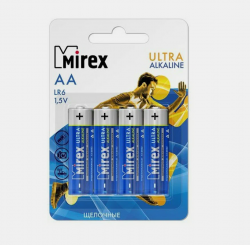 Батарейка Mirex LR6 AA/пальчиковая 4шт (1,5v, щелочная) (4/48/480) цена за упаковку Батарейка Mirex LR6 AA/пальчиковая 4шт (1,5v, щелочная) (4/48/480) цена за упаковку