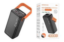 Внешний аккумулятор Power Bank 40000 mAh BOROFONE BJ66 22.5W+PD20W, с фонариком, черный