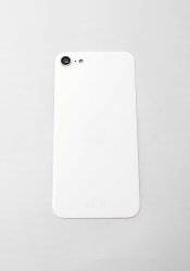 Задняя крышка iPhone SE 2020 стеклянная со стеклом камеры, белая (CE)