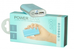 Внешний аккумулятор PowerBank 5200 mAh HOCO B21 Tine Concave, голубой
