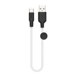 USB кабель Type-C HOCO X21 Plus Silicone (25см), черно-белый USB кабель Type-C HOCO X21 Plus Silicone (25см), черно-белый