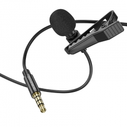 Микрофон петличный BOROFONE BFK11 (Jack 3.5 mm), черный