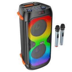 Колонка портативная HOCO BS53 Manhattan wireiess dual mic outdoor BT speaker Bluetooth, черная Колонка портативная HOCO BS53 Manhattan wireiess dual mic outdoor BT speaker Bluetooth, черная
