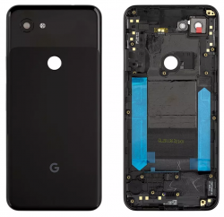 Задняя крышка для Google Pixel 3A Premium, со стеклом камеры черная (Org)
