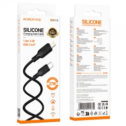 USB-C кабель BOROFONE BX113 Lenny Silicone Type-С to Lightning 27W (100см), черный