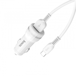 Автомобильный адаптер HOCO Z27 2USB (2400mAh) с кабелем Type-C