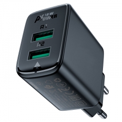 Сетевой адаптер ACEFAST A33 QC18W 2*USB charger, белый Сетевой адаптер ACEFAST A33 QC18W 2*USB charger, белый