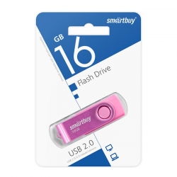 USB флеш-накопитель Smartbuy 16 GB USB 2.0 Twist, розовый USB флеш-накопитель Smartbuy 16 GB USB 2.0 Twist, розовый