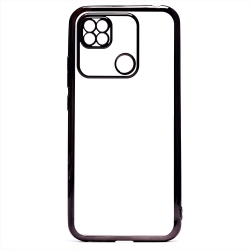 Чехол силиконовый Xiaomi Redmi 10A с хром. контуром, черный