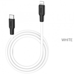 USB-C кабель HOCO X21 Plus Silicone PD Type-C to Lightning (100см), черно-белый USB-C кабель HOCO X21 Plus Silicone PD Type-C to Lightning (100см), черно-белый