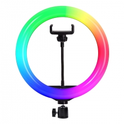 Кольцевая лампа (20см) c дepжaтeлям для cмapтфoнa RGB многоцветная (без штатива) MJ20 Кольцевая лампа (20см) c дepжaтeлям для cмapтфoнa RGB многоцветная (без штатива) MJ20