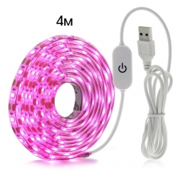 Фито-лента Огонек OG-LDL37 USB (4м, IP65) розовая Фито-лента Огонек OG-LDL37 USB (4м, IP65) розовая