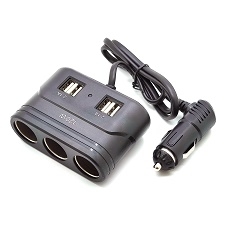 Разветвитель розетки автоприкуривателя OLESSON 1678 (3 гнезда, 4USB, 120W) на проводе, черный Разветвитель розетки автоприкуривателя OLESSON 1678 (3 гнезда, 4USB, 120W) на проводе, черный