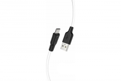 USB кабель micro USB HOCO X21 Plus Silicone (100см. 2.4A), черно-белый