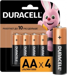 Батарейка Duracell LR6/4BL MN1500 AA/пальчиковая (1.5v, алкалиновая) (цена за упаковку 4 шт)