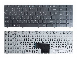 Клавиатура для ноутбука DNS Pegatron C15, C17 Series черная с черной рамкой