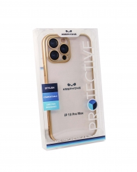 Чехол KeepHone iPhone 13 Pro Max с защитной линзой, золото
