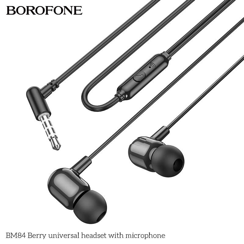 Наушники проводные BOROFONE BM84 Berry universal earphones 3.5mm, черные