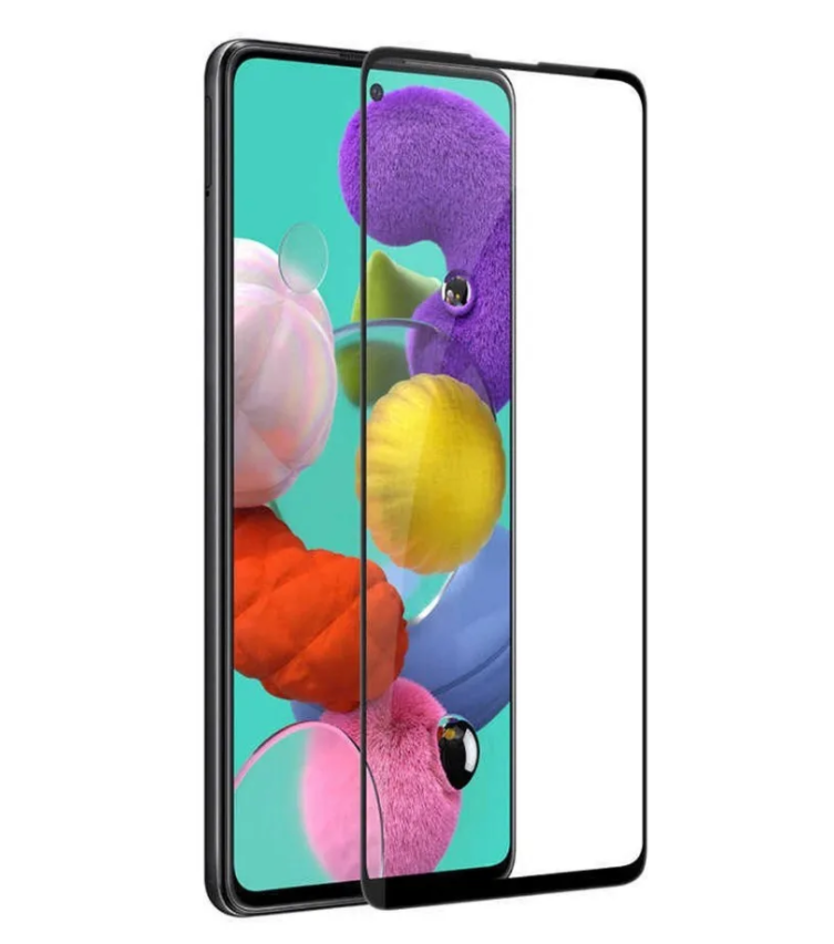 Защитное стекло Samsung A21/ A21S SM-A215/ A217 11D полное покрытие, черное (упаковка)