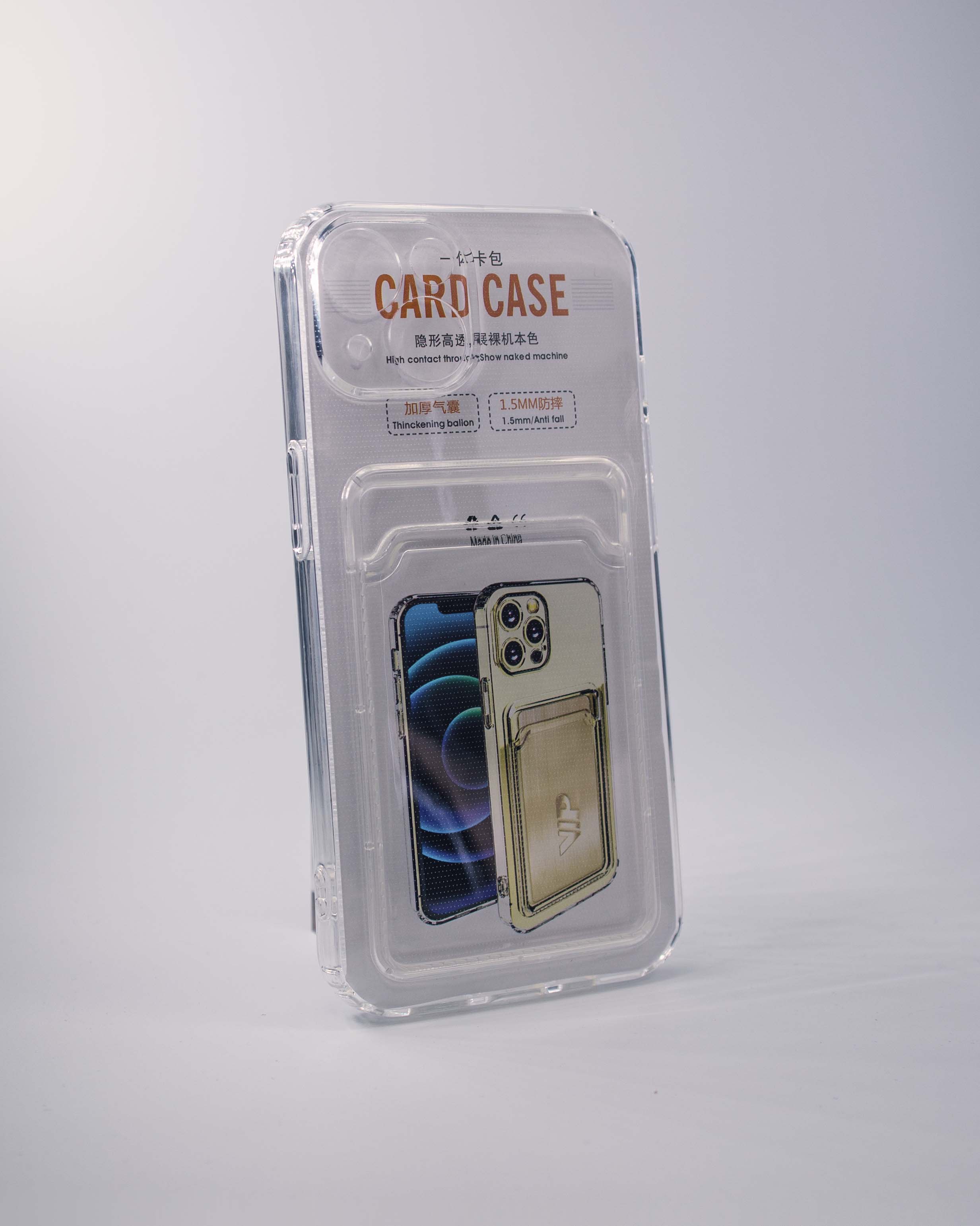 Чехол силиконовый с визитницей iPhone 13, прозрачный