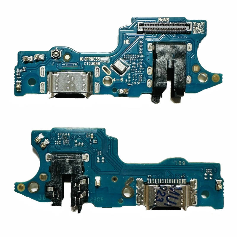 Шлейф Realme C55 плата на разъем зарядки, разъем гарнитуры и микрофон (Org)