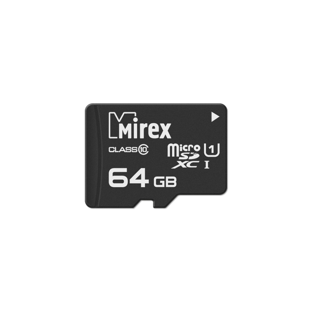 Карта памяти MicroSDXC Mirex 64 GB класс 10 (UHS-I, U1, class 10)