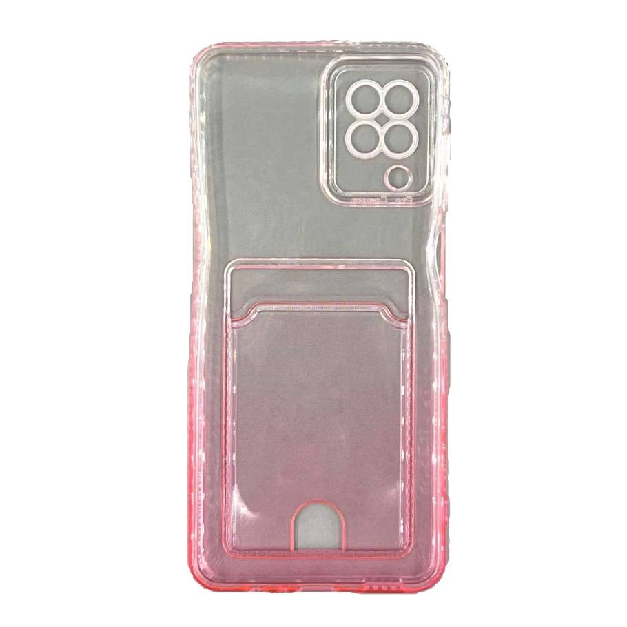 Чехол силиконовый с визитницей Samsung A12 SM-A125, розовый (01)