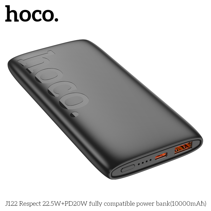 Внешний аккумулятор Power Bank 10000 mAh HOCO J122 Respect 22.5W + PD20W, черный