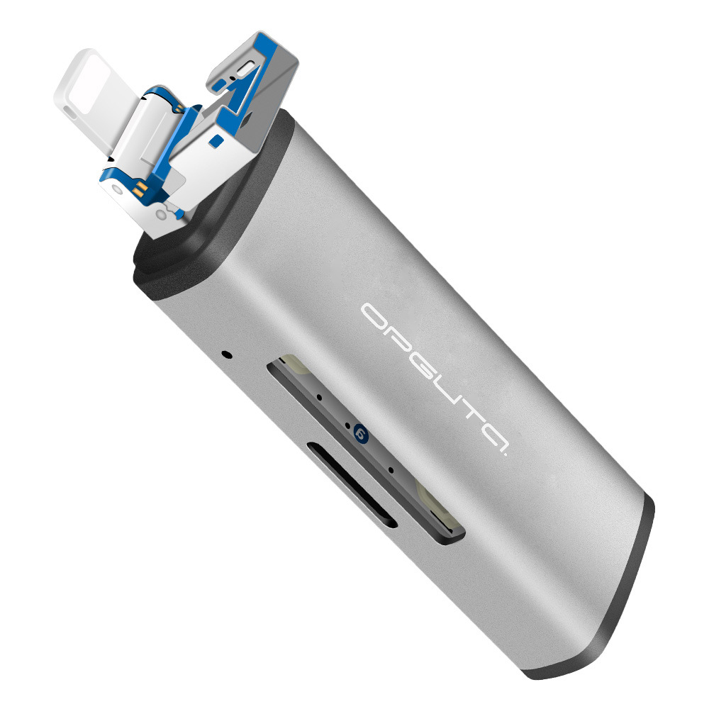 Card-Reader Орбита OT-PCR15 USB 3.0 OTG (TF, SD, Lightning + USB 2.0) серебристый