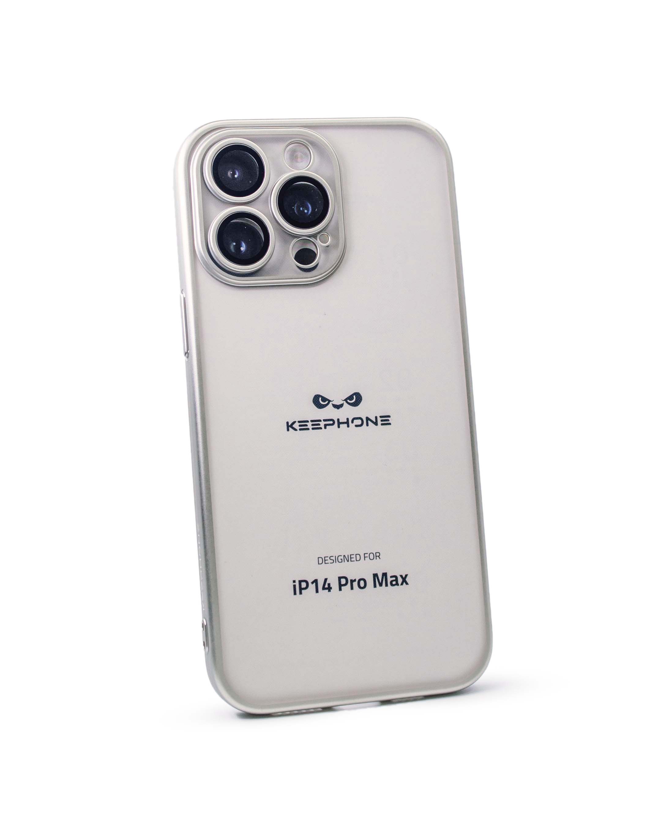 Чехол KeepHone iPhone 14 Pro Max с защитной линзой, серебро