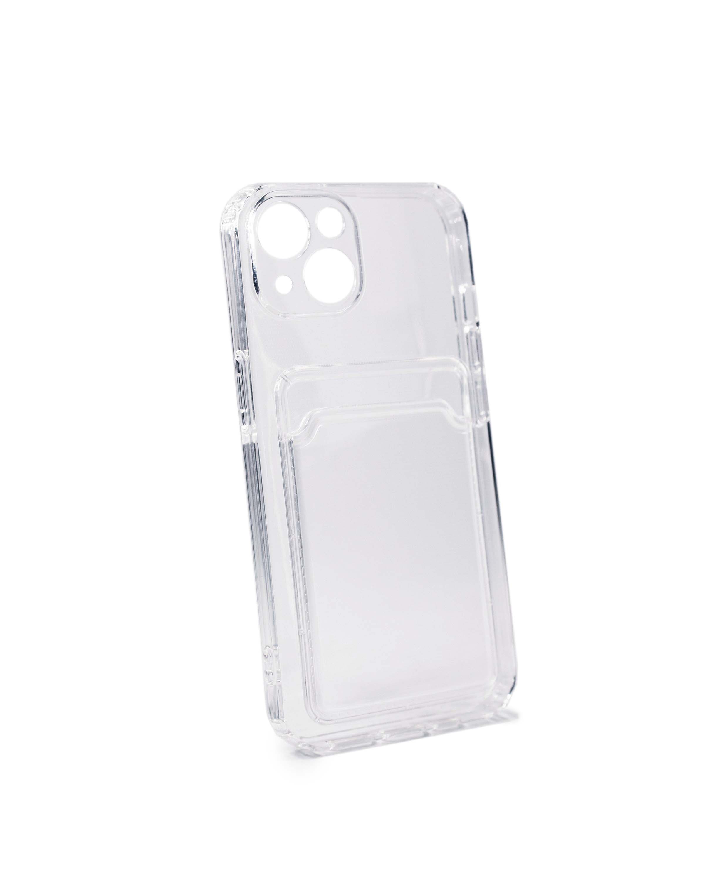 Чехол силиконовый с визитницей iPhone 13, прозрачный