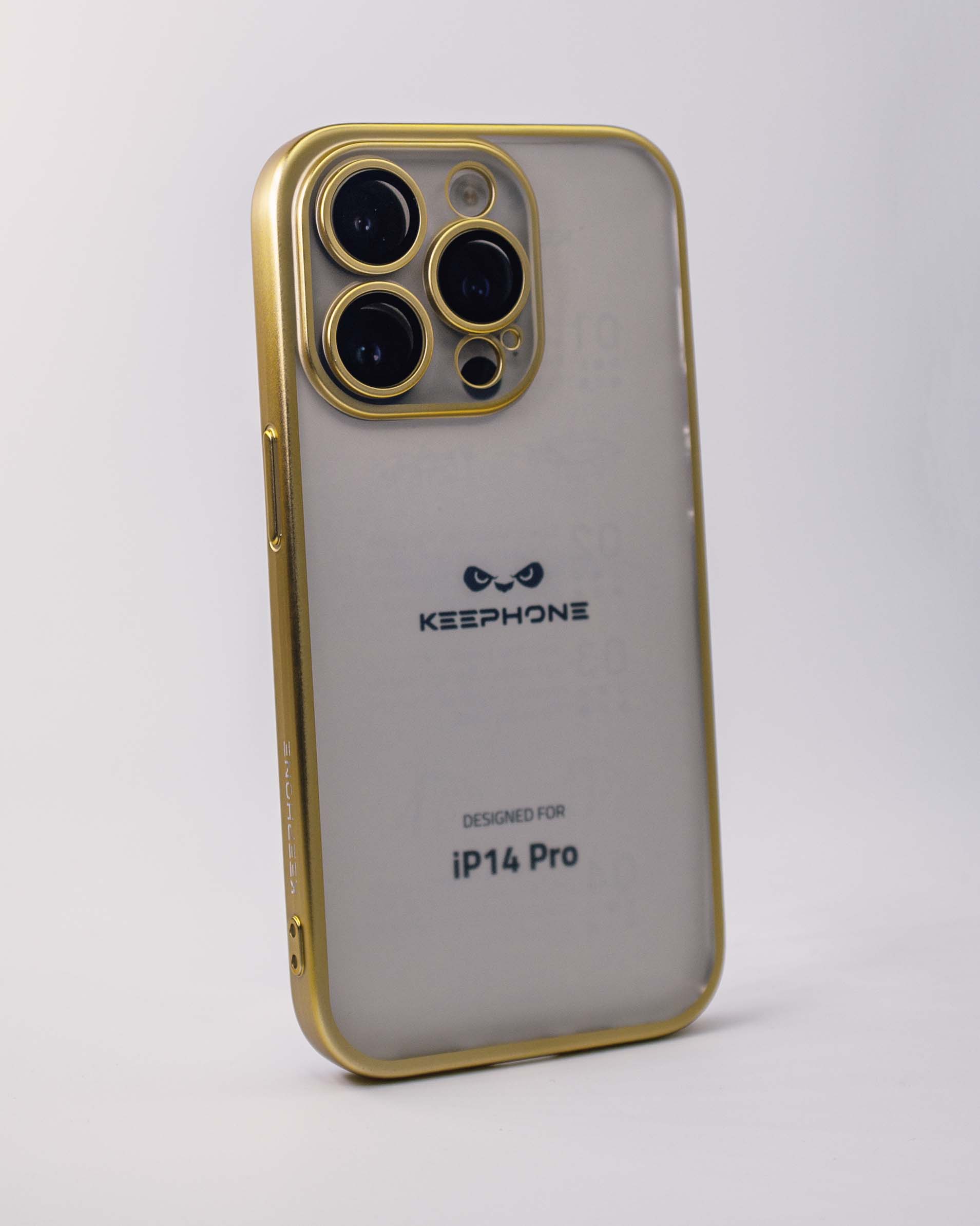 Чехол KeepHone iPhone 14 Pro с защитной линзой, золото