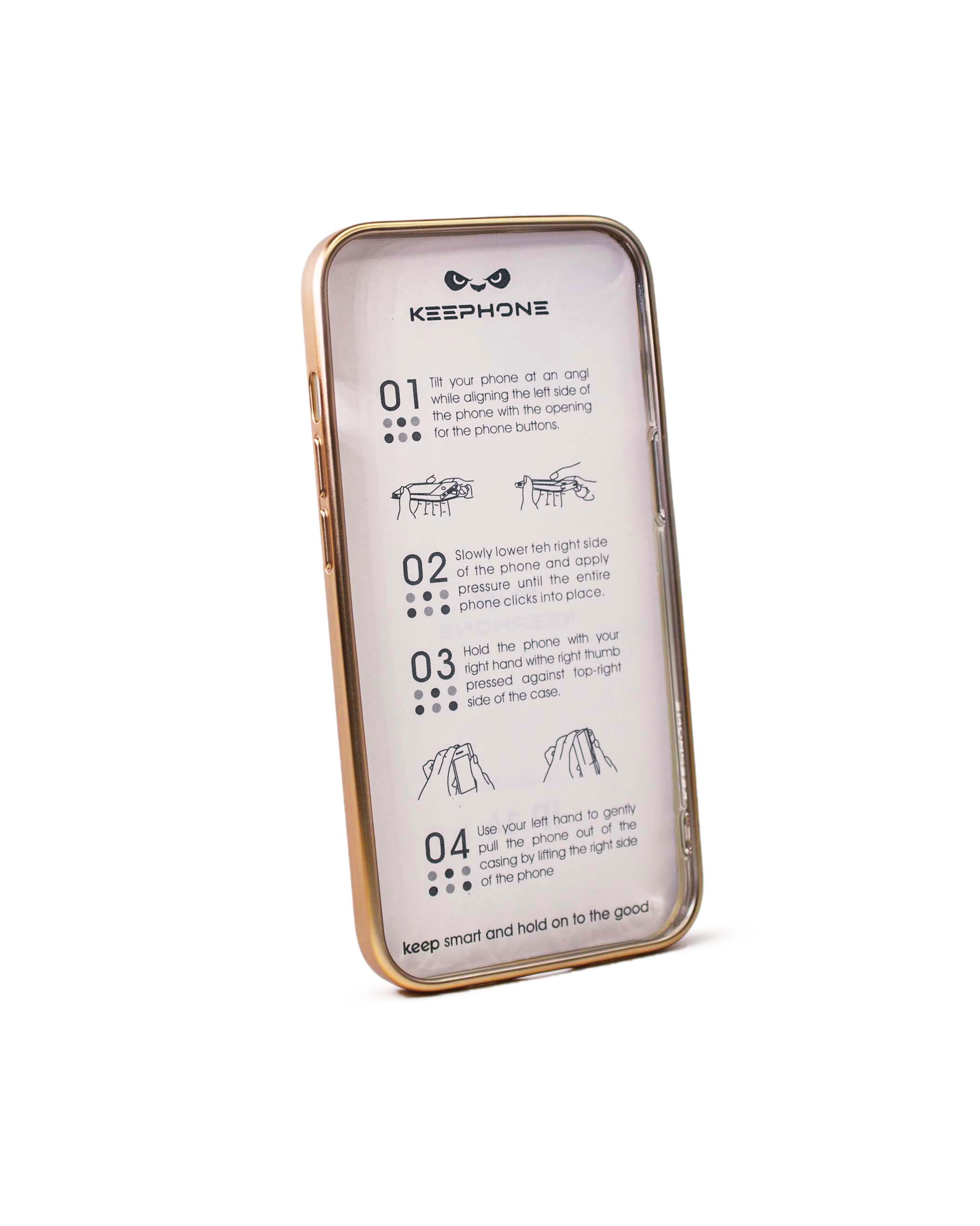 Чехол KeepHone iPhone 14 с защитной линзой, золото