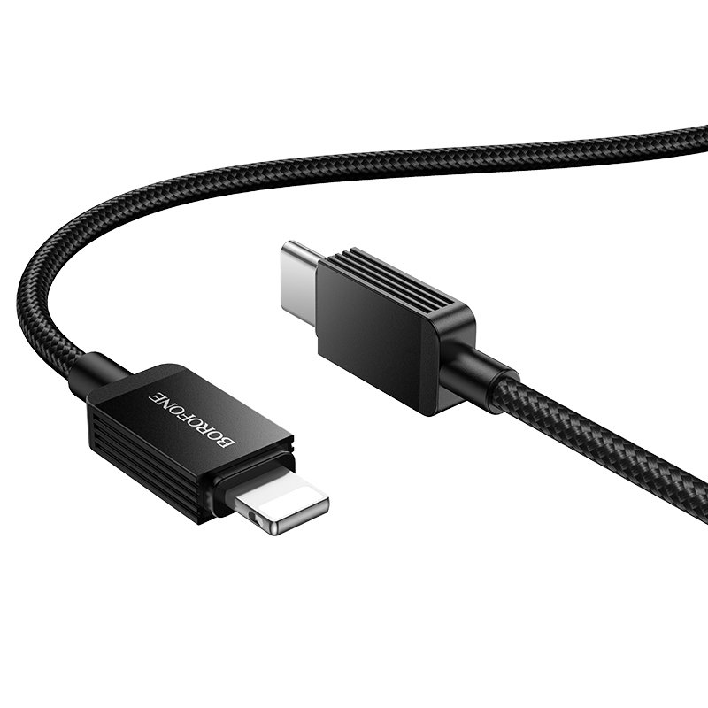 USB-C кабель BOROFONE BX120 PD27W Type-C to Lightning (100см. 3A), черный