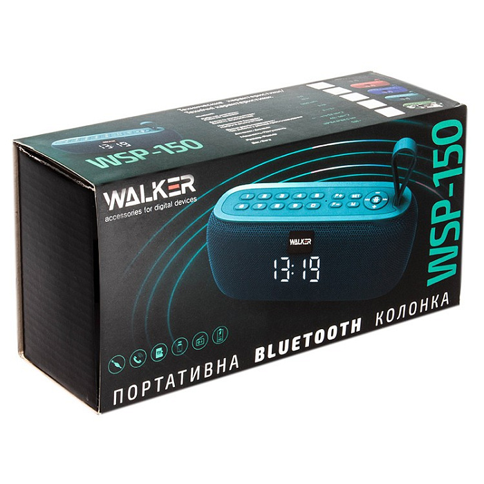 Колонка портативная WALKER WSP-150 Bluetooth, черная