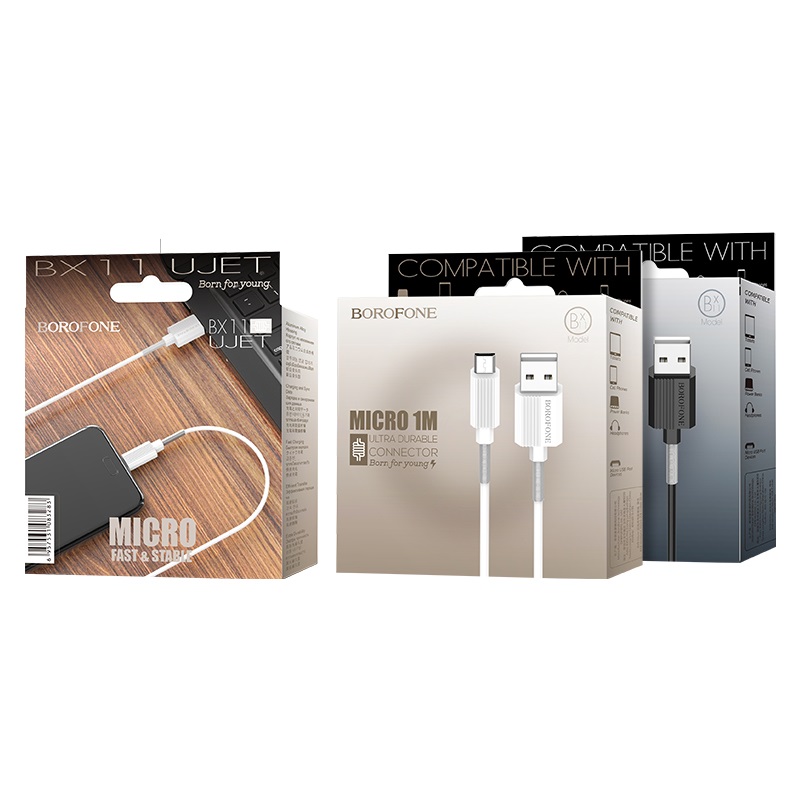 USB кабель micro USB BOROFONE BX11 UJet (100см), белый