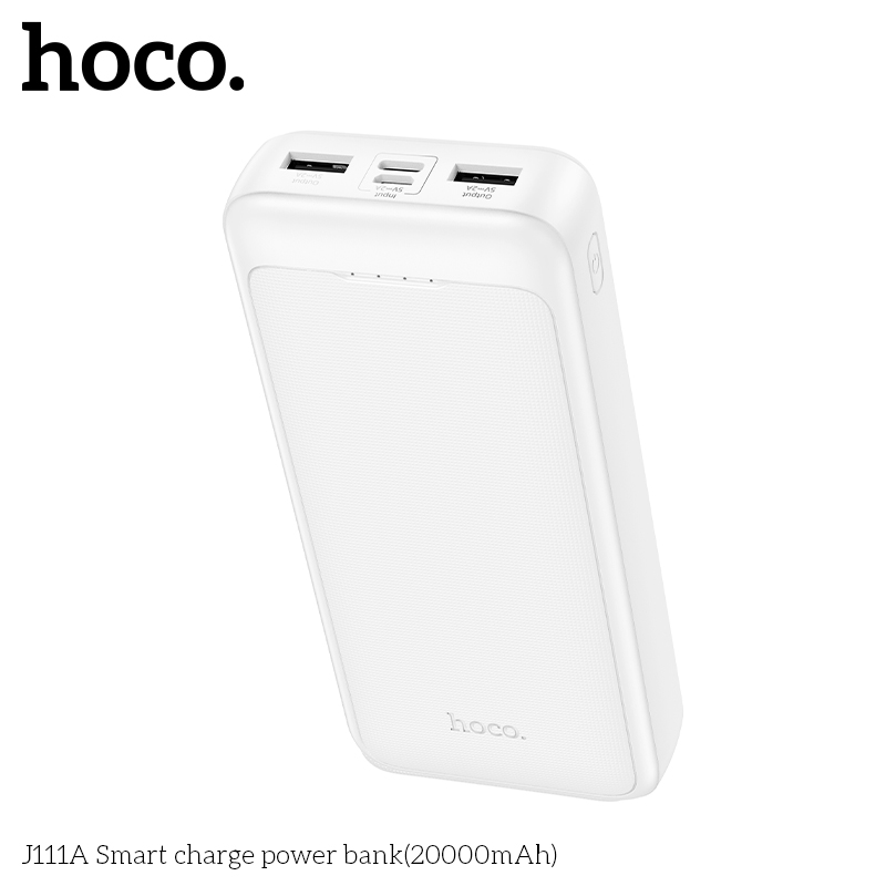 Внешний аккумулятор Power Bank 20000 mAh HOCO J111A  Smart, белый
