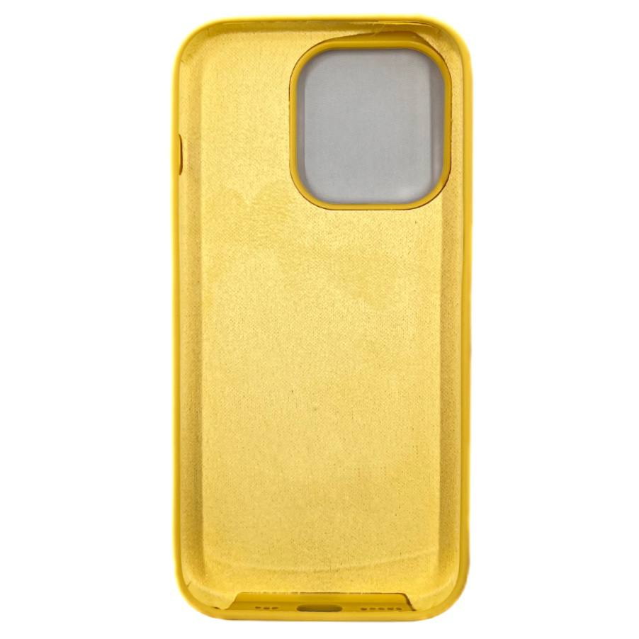 Чехол силиконовый гладкий Soft Touch iPhone 14 Pro Max, желтый №4 (закрытый низ)