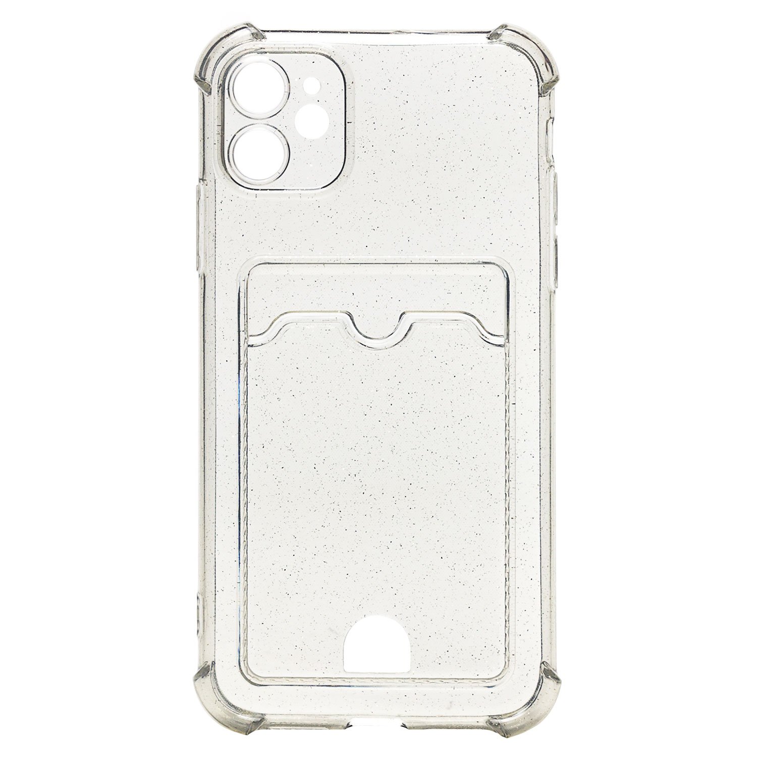 Чехол силиконовый с визитницей iPhone 11, черный