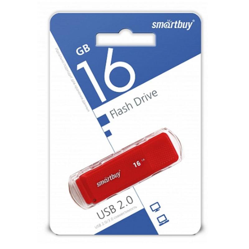 USB флеш-накопитель Smartbuy 16 GB USB 2.0, Dock Red (SB16GBDK-R)